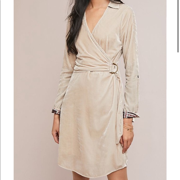 NWT Anthropologie Maeve Velvet Shirtdress 10 12 - Picture 2 of 5